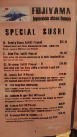 Fujiyama menu