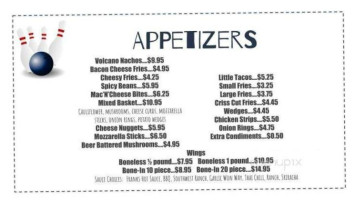 Ledgeview Lanes menu