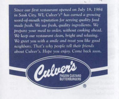 Culver's menu