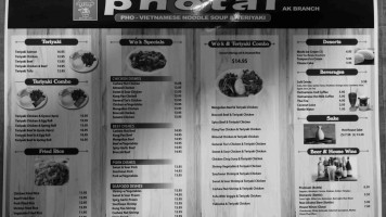 Phở Tái menu