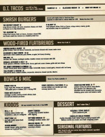 Cellar District menu