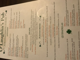 O'laughlin's Pub menu