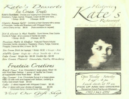 Kate's menu
