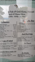 J's Fish Grill Kona,hawaii menu