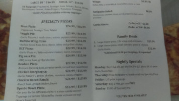 Slices Pizzeria menu