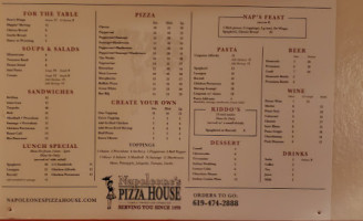 Napoleone's Pizza House menu