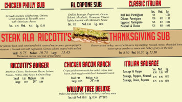 Riccotti's Subs Inc menu