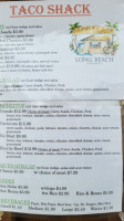 Taco Shack menu