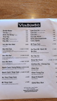 Vua Bún Bò Cali menu
