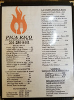 Pica Rico menu