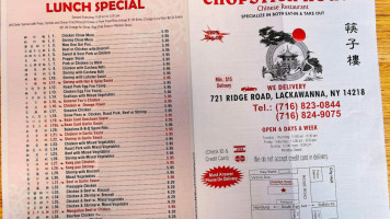 Chopstick House menu