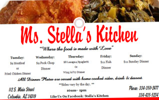 Stella's Kitchen menu