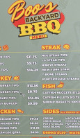 Boo's Backyard Bbq menu