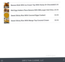 Siri's Thai Cuisine menu