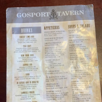 The Gosport Tavern menu