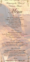 Chico Hot Springs Resort Day menu