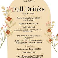 Lot Community Coffee menu