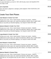 Mazzio's Pizza menu
