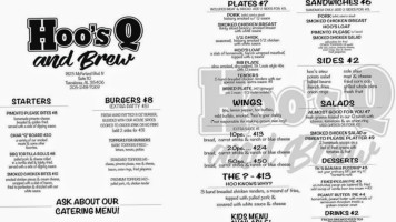 Hoo's Q And Brew menu