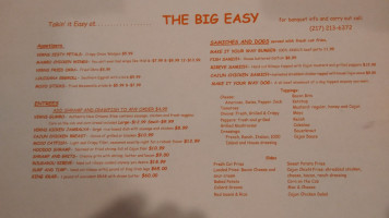 The Big Easy menu