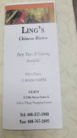 Ling's Chinese Bistro menu