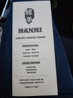 Hanmi Korean-chinese Fusion menu