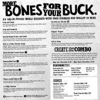 Smokey Bones Fire Grill menu