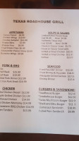Texas Roadhouse Grill menu