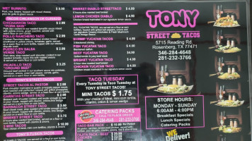 Tony Street Tacos food