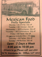 La Fiesta Mexicana (the Taco Bus) menu