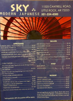Sky Modern Japanese menu
