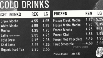 Creek Coffee menu