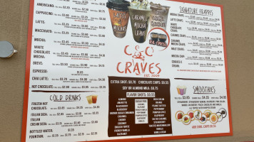 Craves Coffee menu