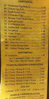 Tracy's Seafood Deli menu