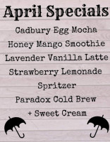 Fogtown Coffee menu