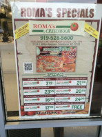 Roma Pizza Creedmoor menu