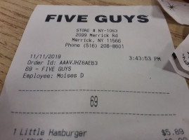 Five Guys menu