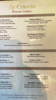 La Canela menu