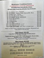 Miguel's Authentic Mexican menu