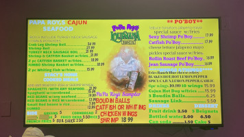 Papa Roy’s Louisiana Kitchen menu