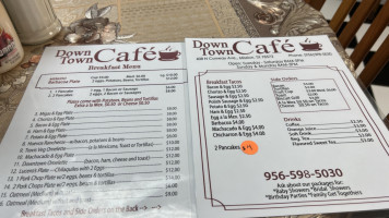 Downtown Cafe menu