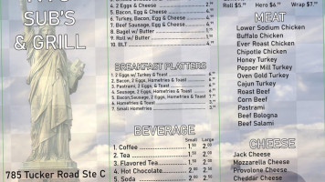 Nyc Sub's And Grill menu