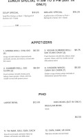 Pho 102 menu
