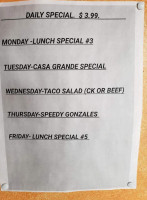 Casa Grande menu