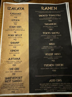 Ghost Ramen menu