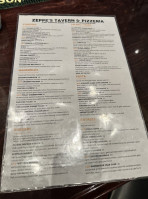 Zeppe's Tavern Pizzeria menu