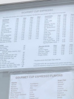 Gourmet Cup Espresso menu