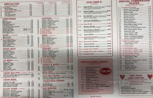 Ming Moon Chinese menu