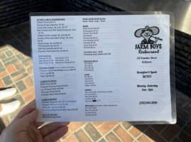 Farm Boy's menu