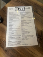 The Ivy Tavern menu